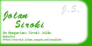 jolan siroki business card