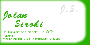 jolan siroki business card